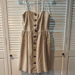 She + Sky Cream Sleeveless Dress